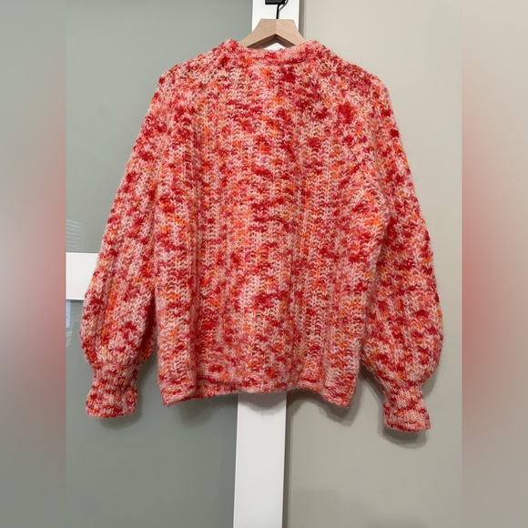 Sezane Emile Cardigan in Multi Colour Pink Orange Size Medium - Picture 2 of 5
